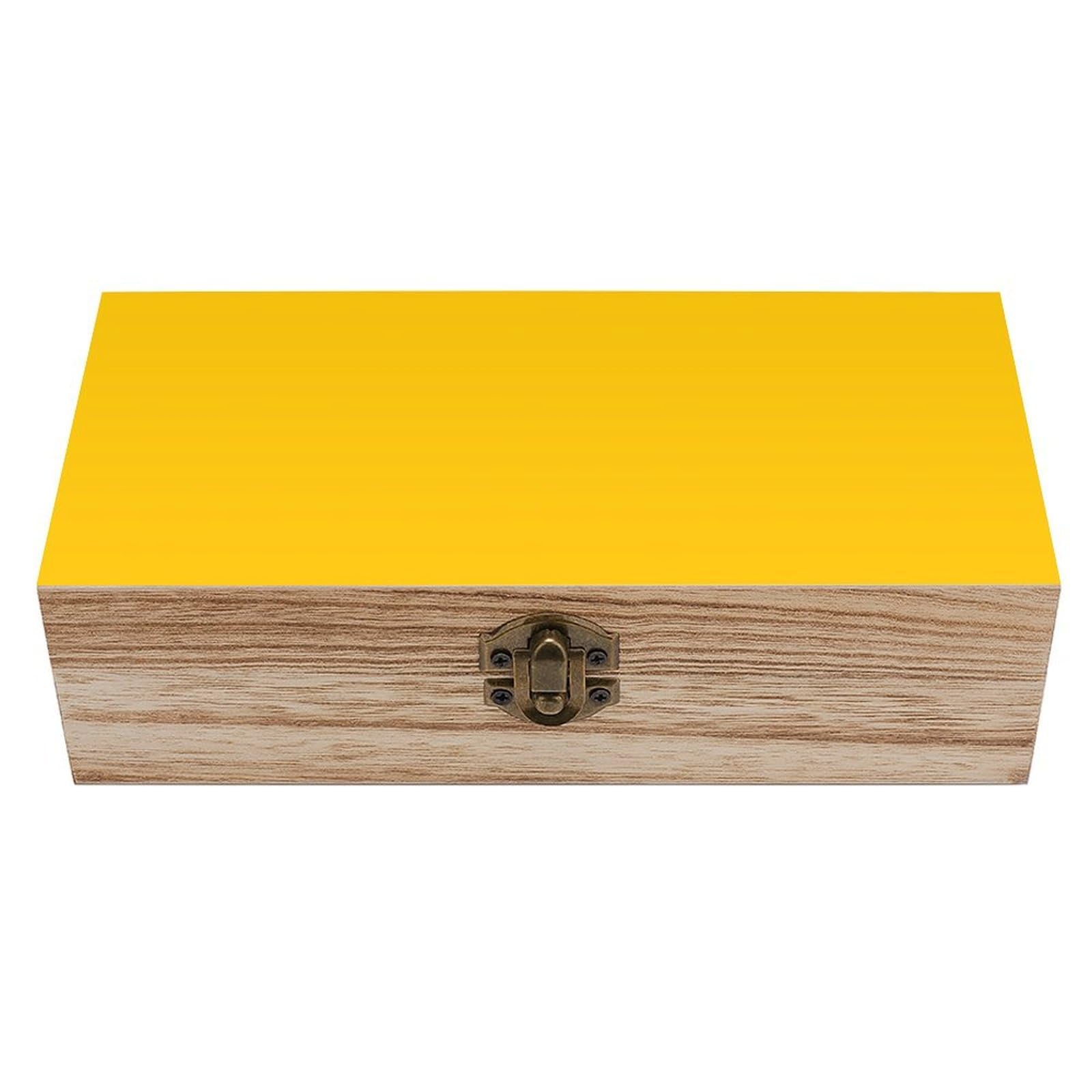 LZQPOEAS Milk Duck Yellow Wooden Storage Box Small Decorative Box with Hinged Lid Handmade Elegant Keepsake Storage Box for Jewelry, Photos, Trinkets, Letter Gifts, Small Heirlooms
