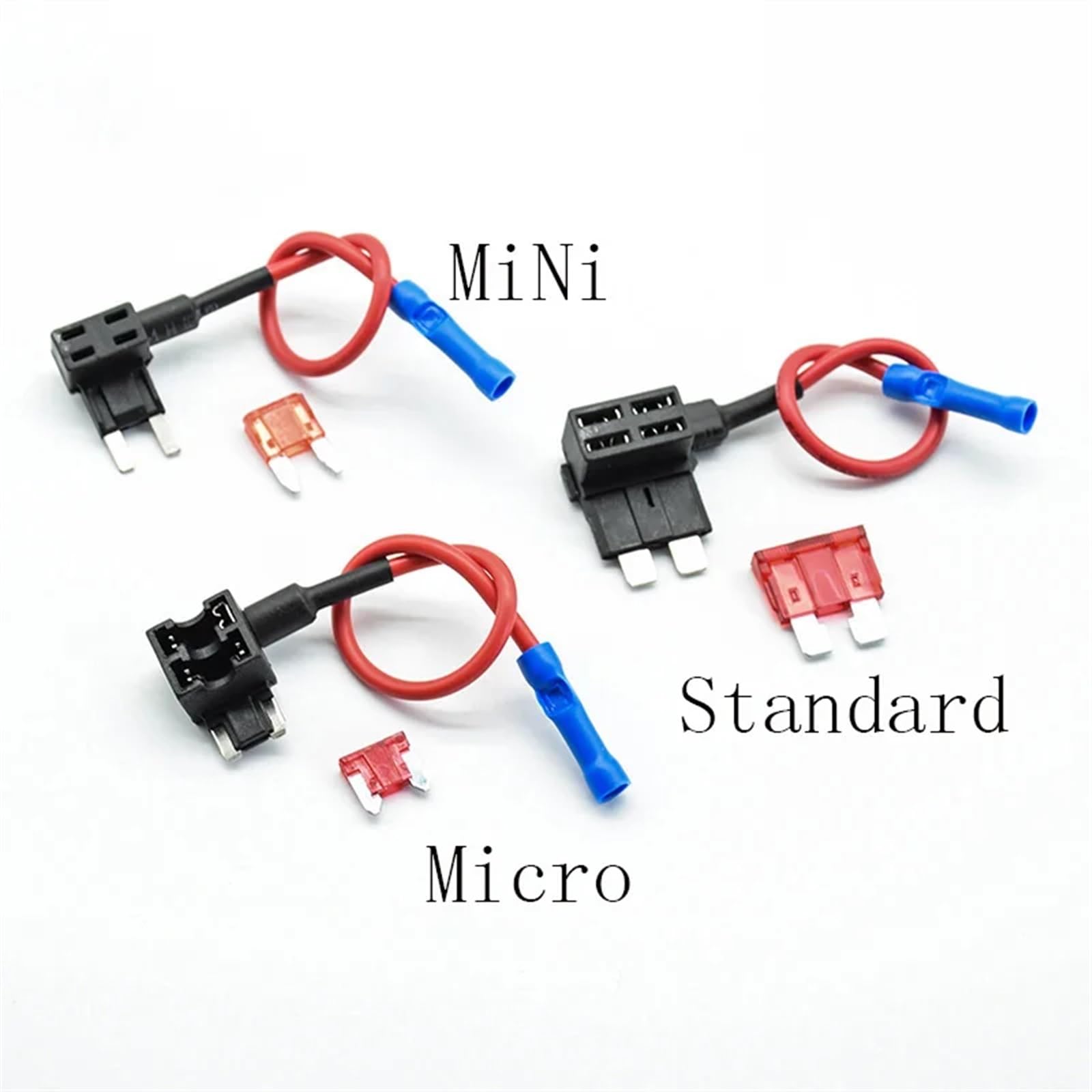12 V Mały i średni bezpiecznik samochodowy dodatkowy obwód adapter mikro / mini/standard ATM APM Blade, 10A ATM ostrze bezpiecznik automatyczny uchwyt bezpiecznika (kolor: 10 szt. Mic