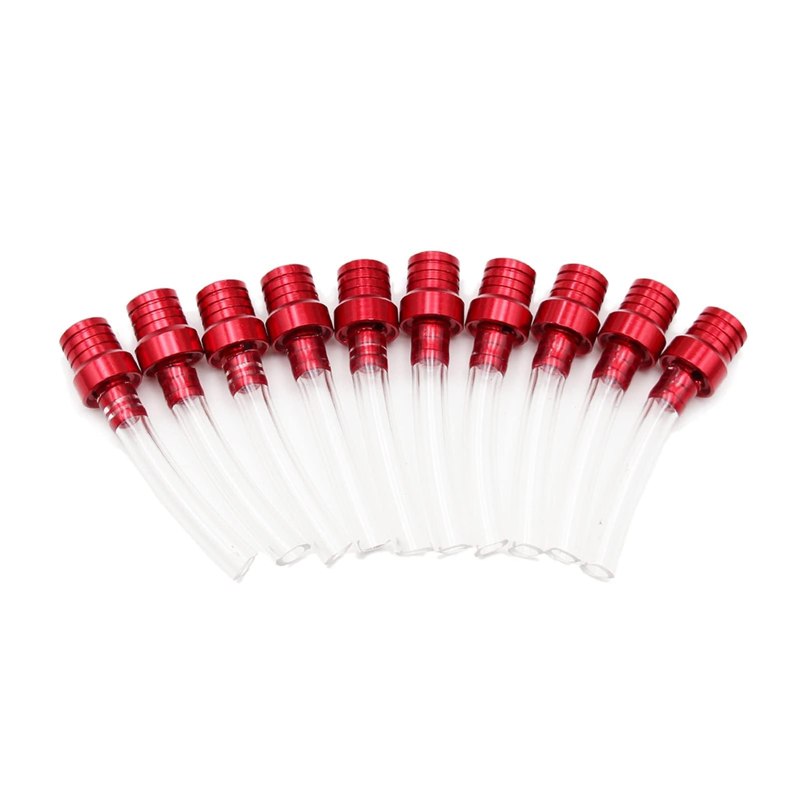 PRO BAT 10 Pack CNC Motorcycle Gas Cap Two-Way Breather Tube | Vent Fuel Gas Cap Air Vent Tube Breather for Dirt Bike Pit Bike ATV All Factory CRF XR CR All Quads Off-Road Motorcycle, Red