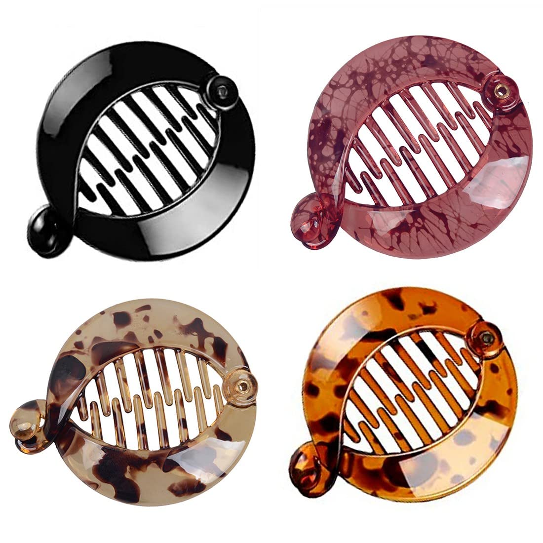 4 fermagli a forma di banana francese, Banana Fish Clip Capelli,Clip a banana rotonde flessibili per coda di cavallo accessori per lo styling dei capelli per donne e ragazze