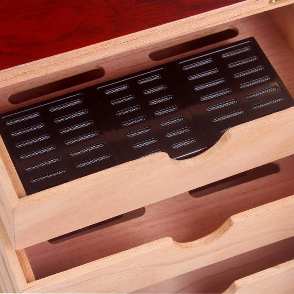 4 Drawers High Glossy Finish Wooden Cigar Cabinet Humidor Storage Box Electronic Hygrometer Humidors
