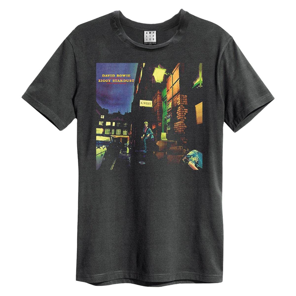 Amplified Unisex Adult Ziggy Stardust David Bowie T-Shirt (XXL) (Charcoal)