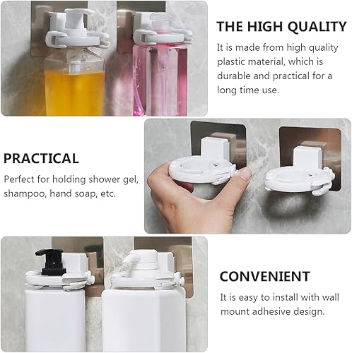 Miniatura 6 de Soporte de mano ajustable montado en la pared para botellas de gel de ducha para baño, cocina, inodoro, no requiere perforación, dispensador de