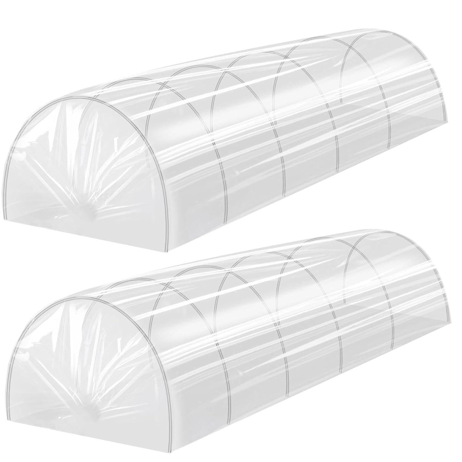 Navoys 2pk 1.5m x 45cm x 42cm Grow Tunnel - Rust Proof Small Poly Tunnel for Garden, Cloches for Growing Vegetables, Protect Plants from Bad Weather, Grow Tent, Poly Tunnel Cloche (2 Grow Tunnels)