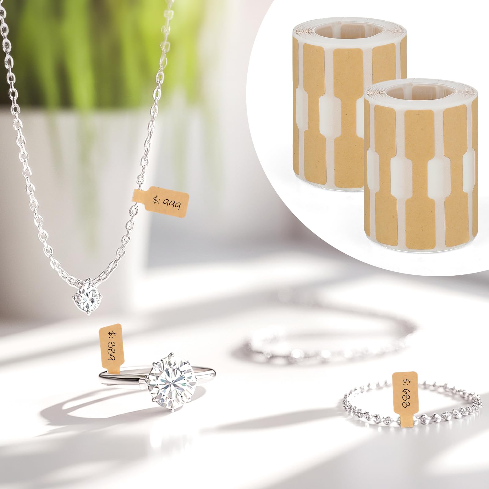 208 stuks prijskaartjes sieraden prijskaartjes blanco prijskaartjes sieraden displaykaarten etiketten ringlabels papieren stickers voor sieraden display (kwadrate