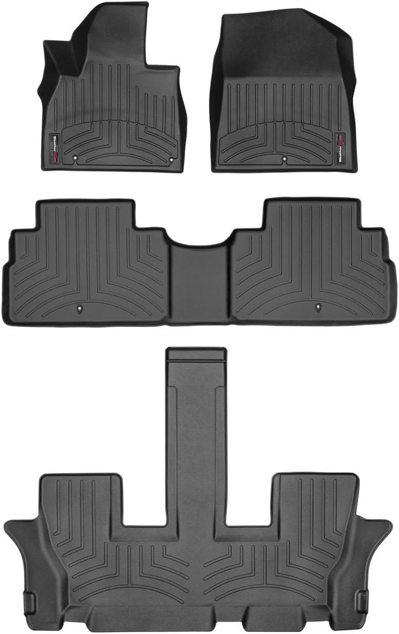 WeatherTech Custom Fit FloorLiners for Kia Telluride - Full Set (441532-1-2-3), Black