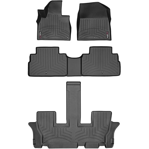 WeatherTech Custom Fit FloorLiners for Kia Telluride - Full Set (441532-1-2-3), Black