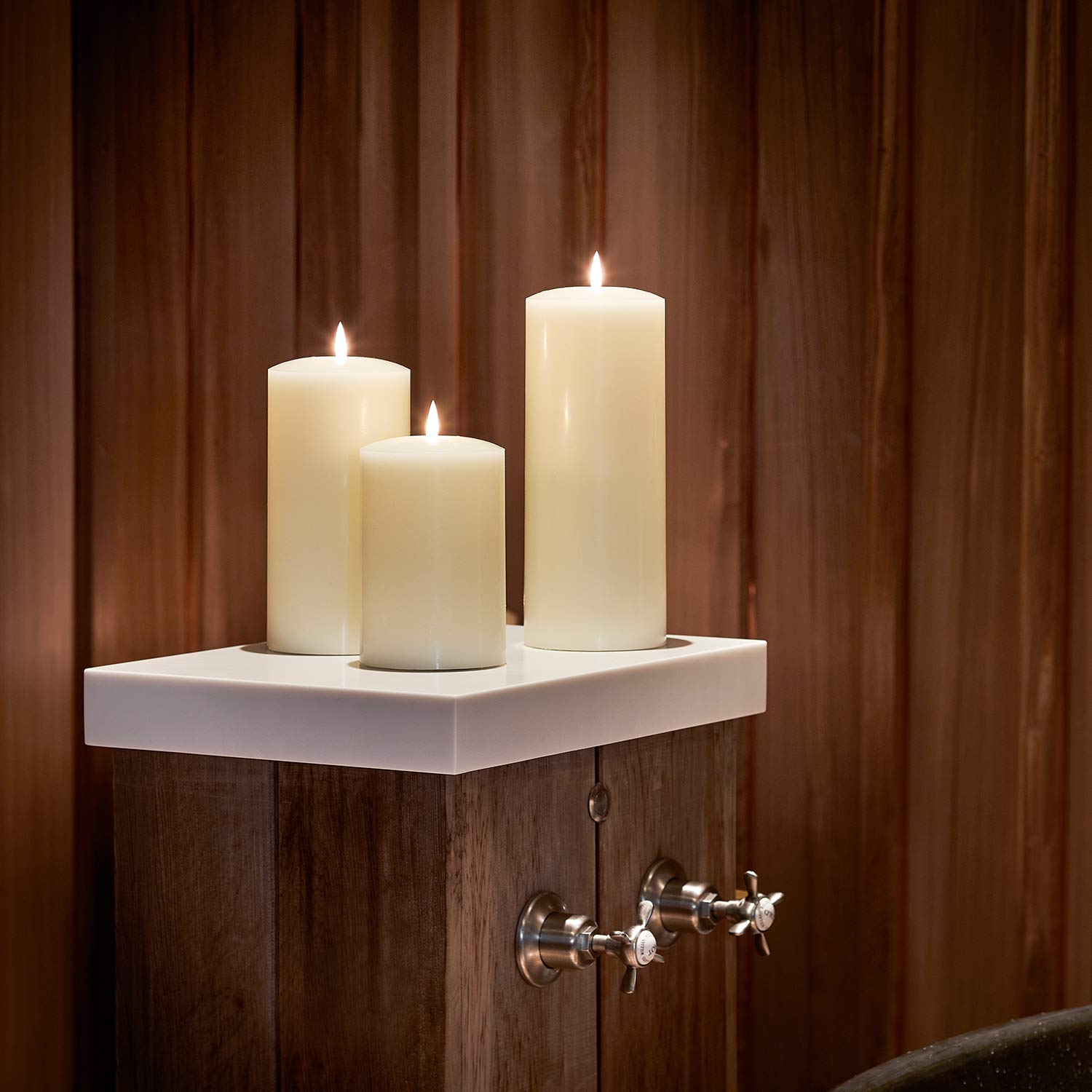 Lights4fun Lot de 3 Bougies Cierges TruGlow® à LED Blanc Chaud