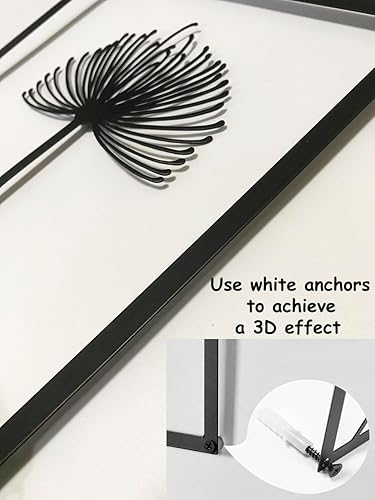 Vista 4 de PITI DIY Black Metal Wall Decor, Iron Wall Hanging Decor Sculptures, 3D Wall Art for Living Dinning Room Home Bedroon Office Apartment