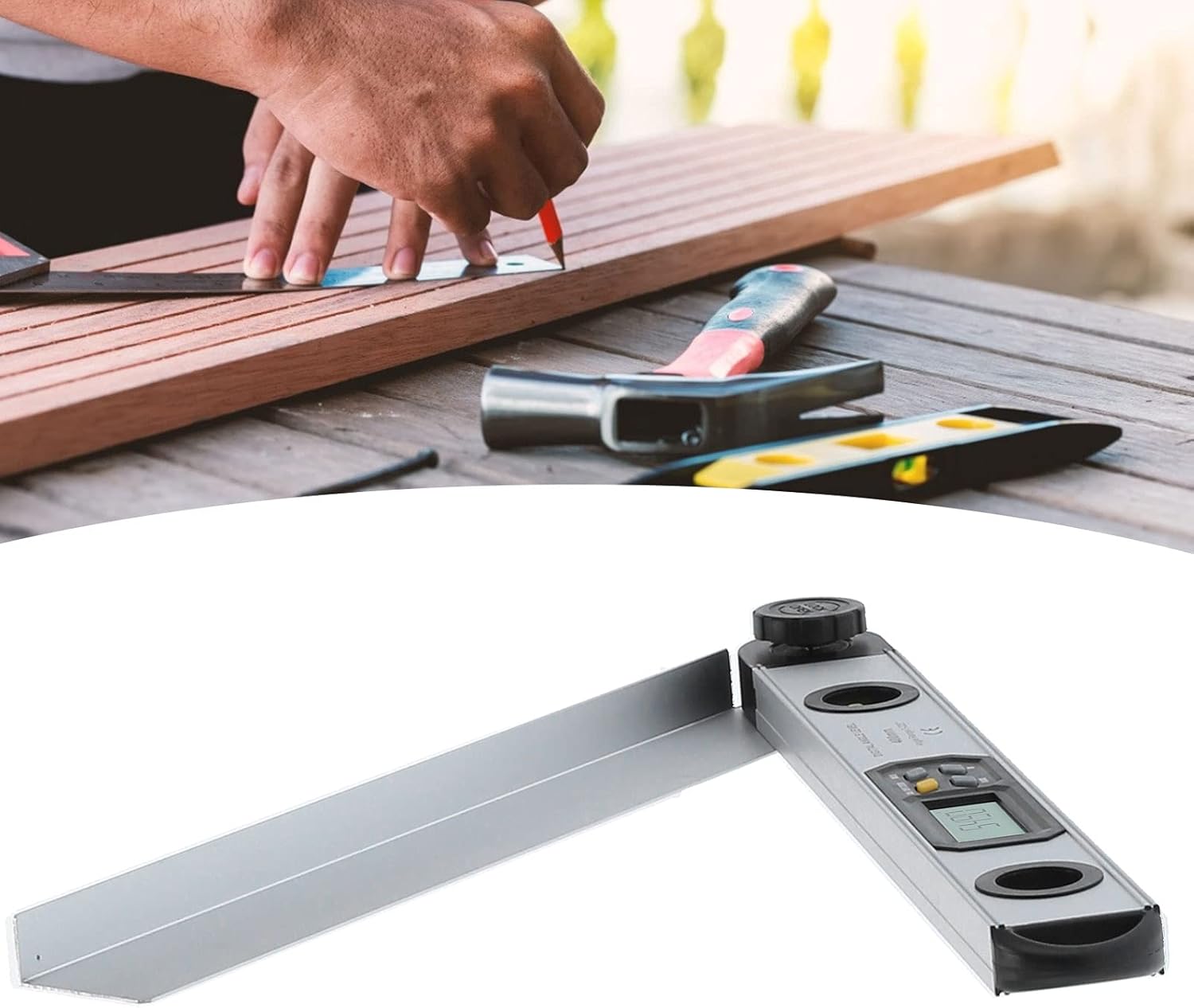 Digital Angle Ruler 2in LED Electronic Level Protractor, 400mm Measuring Tool with Locking Structure, High Digital Angle Finder for Woodworking, Construction, and DIY Pro