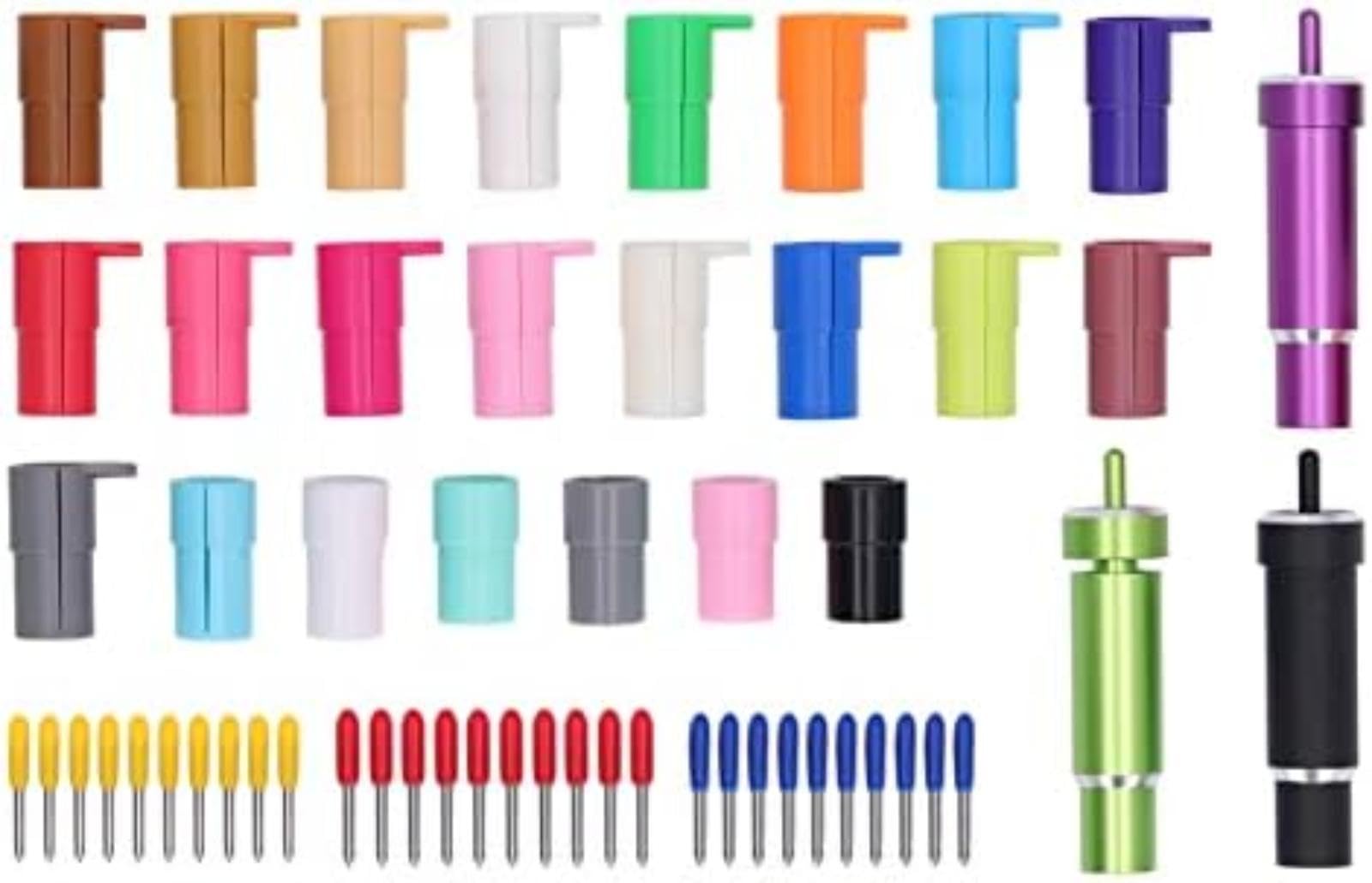 Accesorio para máquina cortadora, para soporte de cuchilla y kit adaptador de bolígrafo, juego de piezas de repuesto con 30 cuchillas, para Cricut Maker 3 Explore Air 2 One juego de