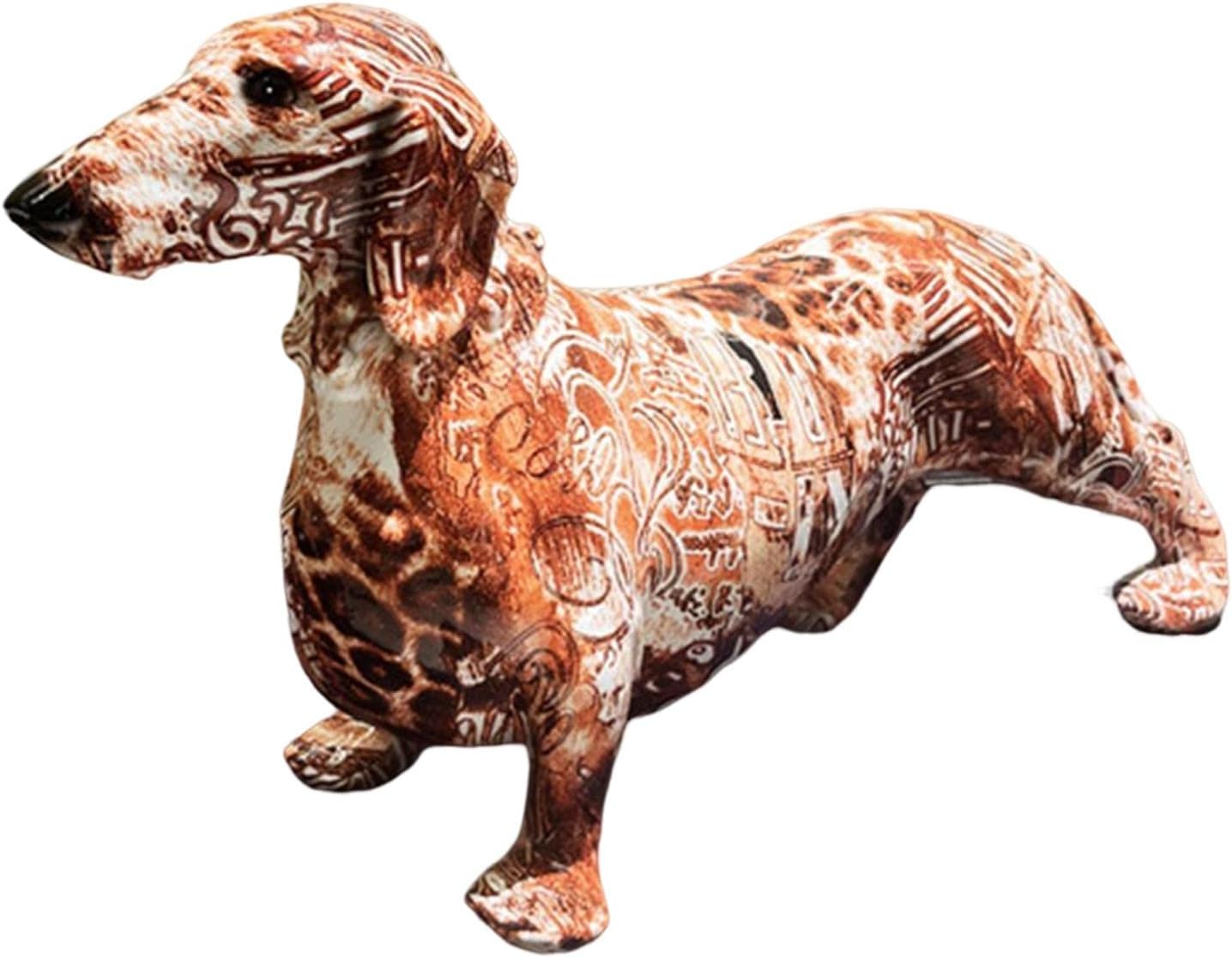 Colorful Dachshund Dog Statue Lawn Garden Gazebo Patio Porch Decor Birthday Thanksgiving Christmas Creative Gift (Brown)