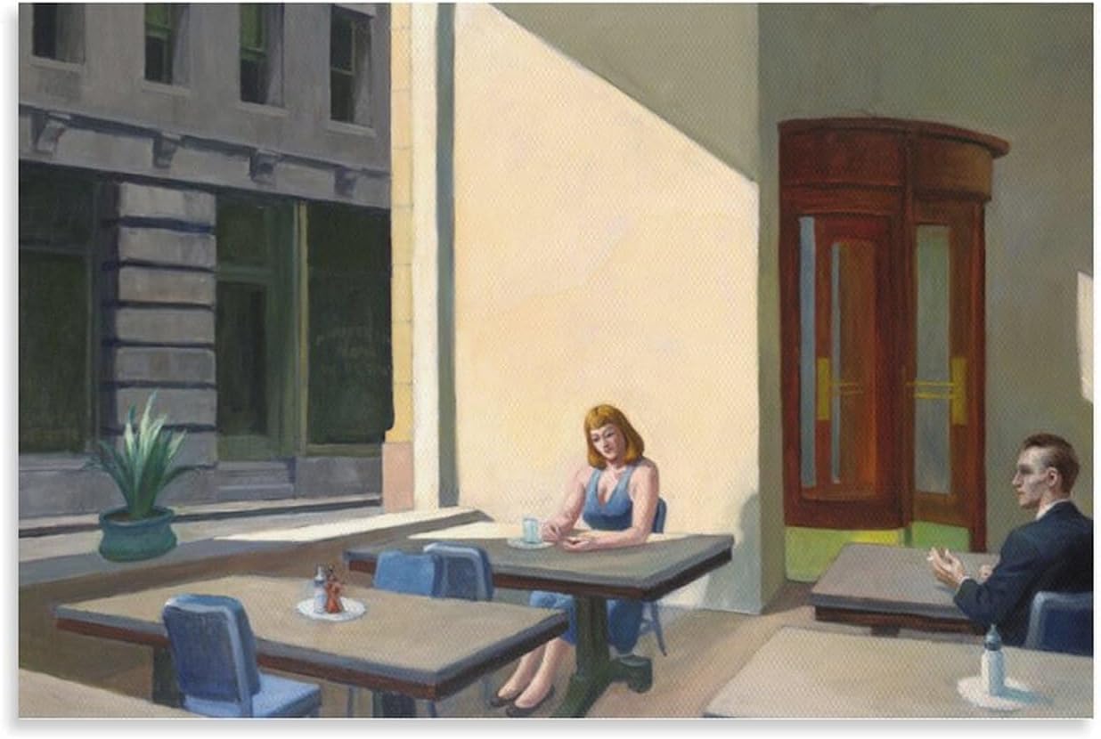 Matvsd Kohecs Edward Hopper Figures Poster Farmhouse Canvas Wall Art Edward Hopper Prints Vintage Painting for Home Wall Decor Picture 30x45cm No Frame