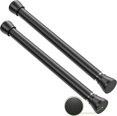 Vista 21 de Barra de cortina de tensión, paquete de 2 barras de tensión de 16 a 26 pulgadas, barra de cortina ajustable pequeña barra de tensión expandible