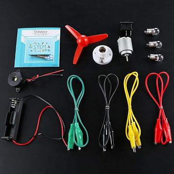 Sntieecr Electric Circuit Motor Kit, Dc Motor Kit with Small Electric Motor