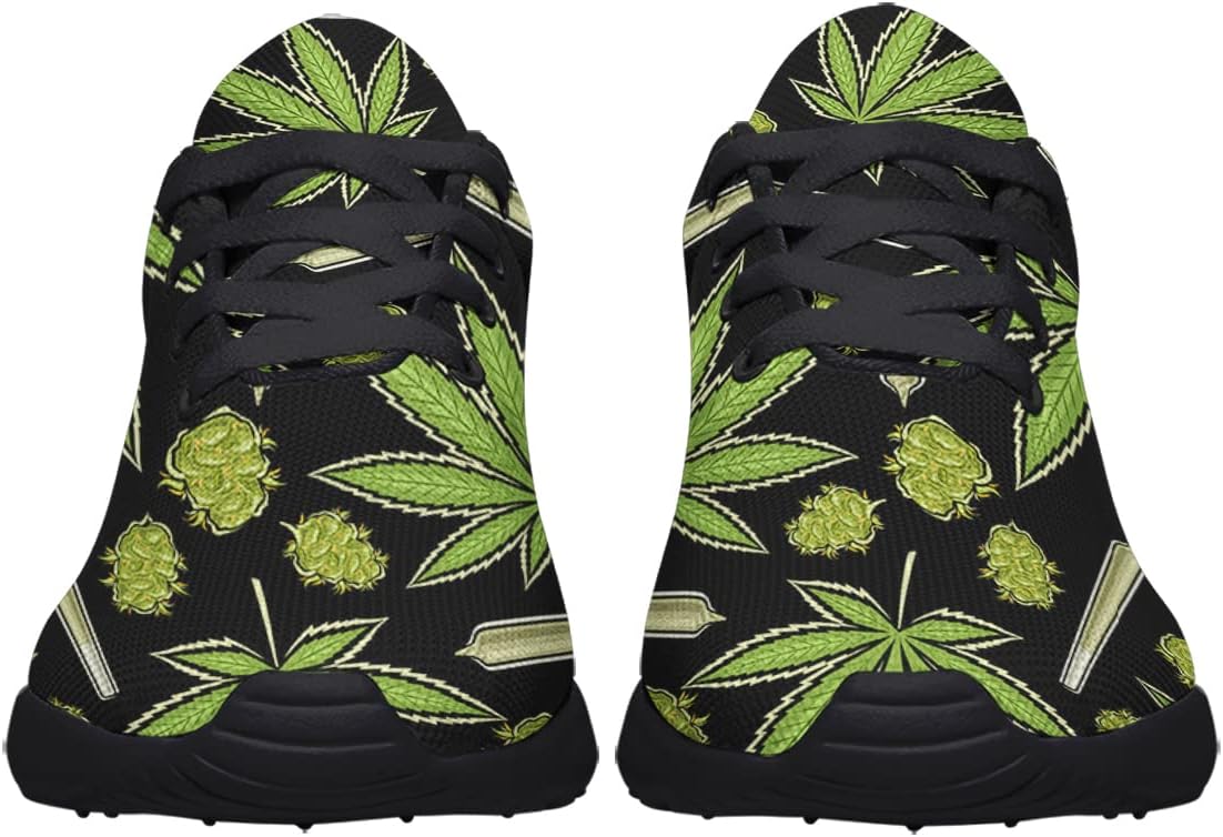 Sonzj-II Marijuana Shoes Men Women Custom Fashion Pot Leaf 420 Weed Sneakers Cannabis Leaf Running Tennis Shoes