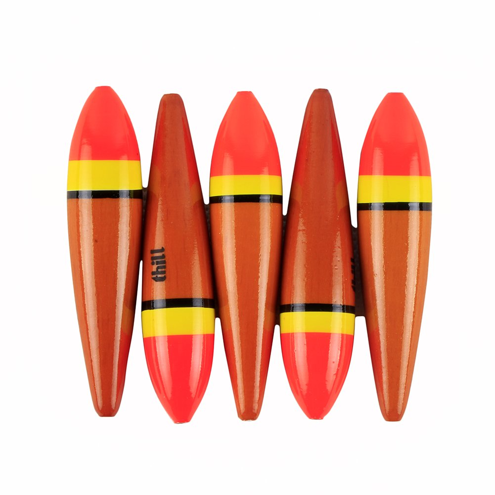 Balsa Wood Slip Bobbers, Fishing Bobbers, Orange, 8cm/4g, 4 Pack