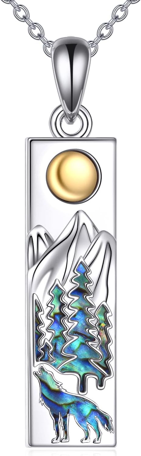 YFN Mountain Necklace for Women Sterling Silver Nature Jewelry Gift for Skiers, Hikers, Campers, Climbers and Nature Lovers