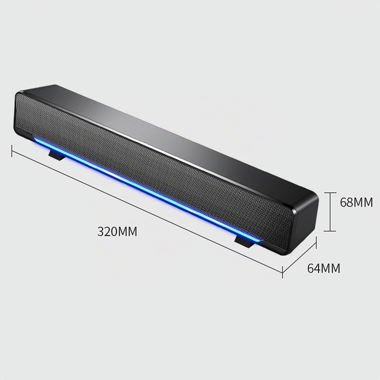 Barre de Son avec Subwoofer, Haut-Parleur Stéréo Filaire, Entrée USB/3.5mm pour PC Smartphone