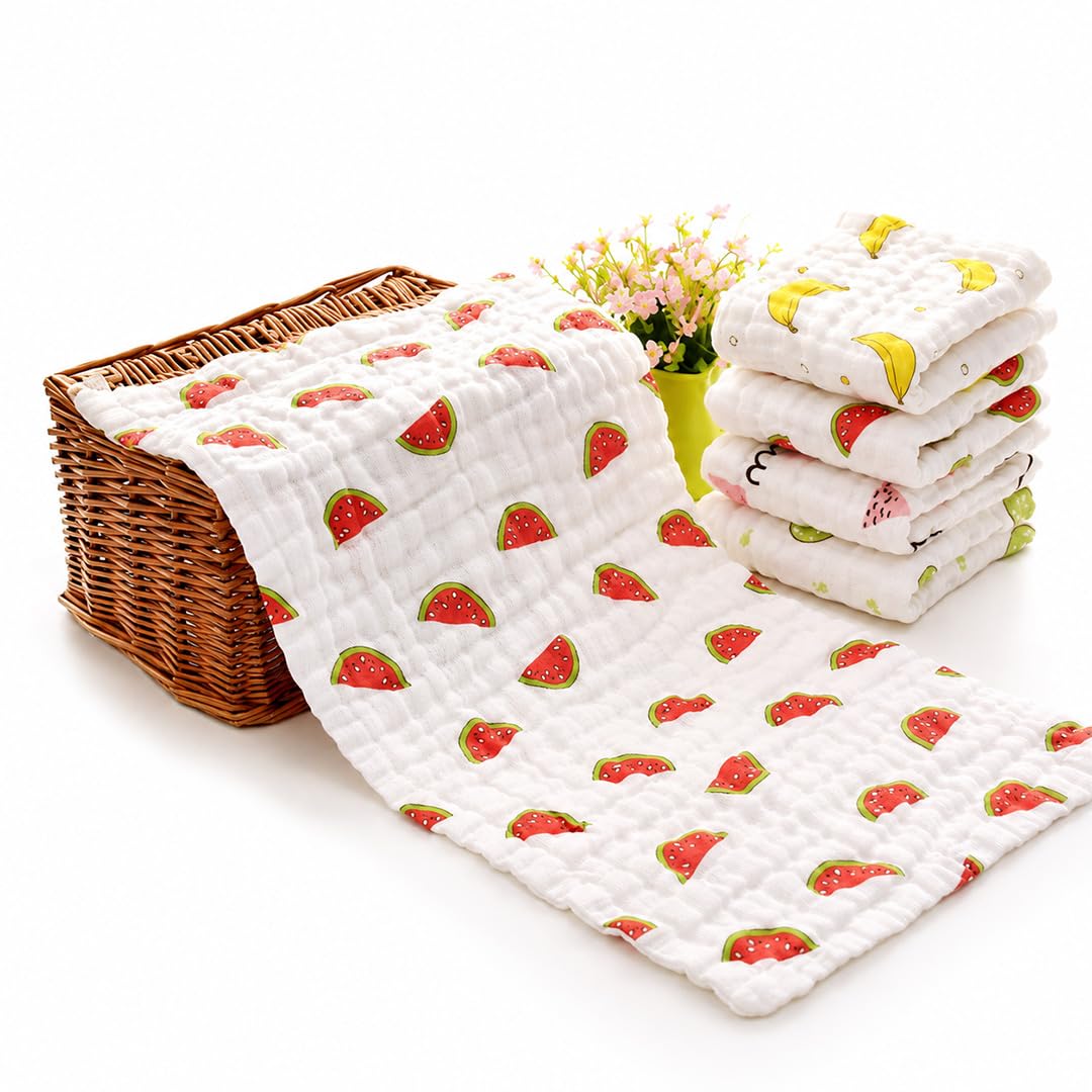 MOM CARE 500 TC Muslin Cotton Burping Towels For Newborn Baby Extra Soft Large Hankies Reusable Napkins For Infants Toddlers (Pack Of 5) White-image-46