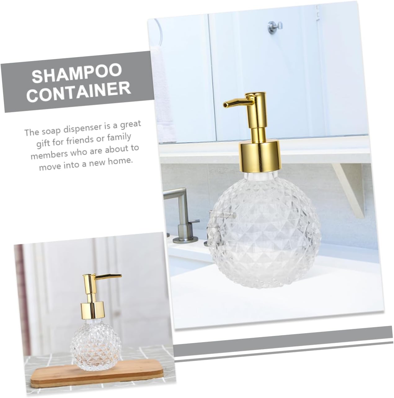 2pcs Soap Dispenser Pump Refillable Shampoo Bottles Bathroom Lotion Dispensers