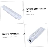 Vista 4 de Housoutil Estante de bañera ajustable para tableta, soporte de juguete para bañera, bandeja de almacenamiento para bañera, bandeja de almacenamiento