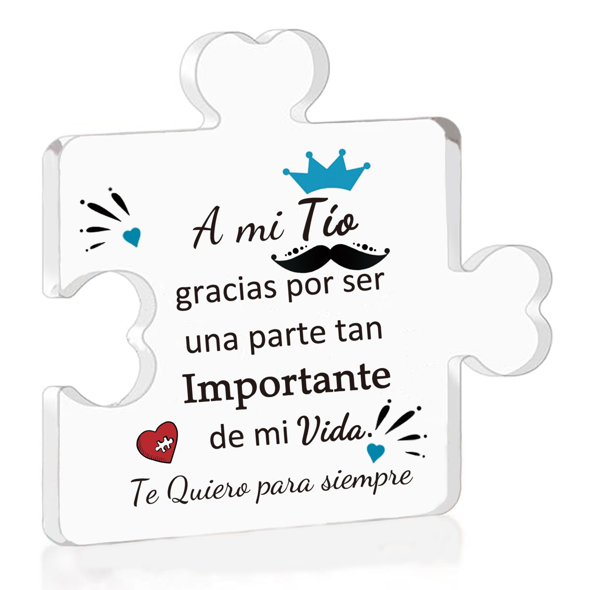 FCZIVA Tío Placa de Rompecabezas Acrílico Regalos Día del Padre Cumpleaños Hombre Signo Escritorio Navidad Personalizado de Acción Gracias Decoración Escritorio para Hogar Lindo Diseño de Barba