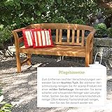 acamp Hochwertige Gartenbank Batam 2-Sitzer aus Akazienholz mit Teaköl Finish geschnitztes Rosenmuster - 6