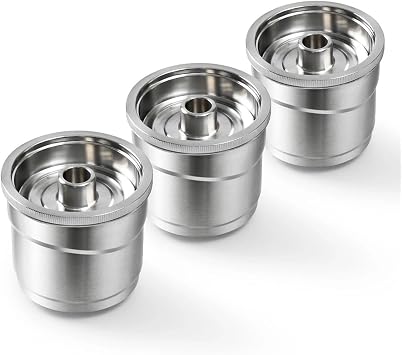 Reusable Coffee Capsules,Compatible For Illy, X7/Y3/ Y5 Coffee Machine Stainless Steel Filling Pods3pcs with Tamper