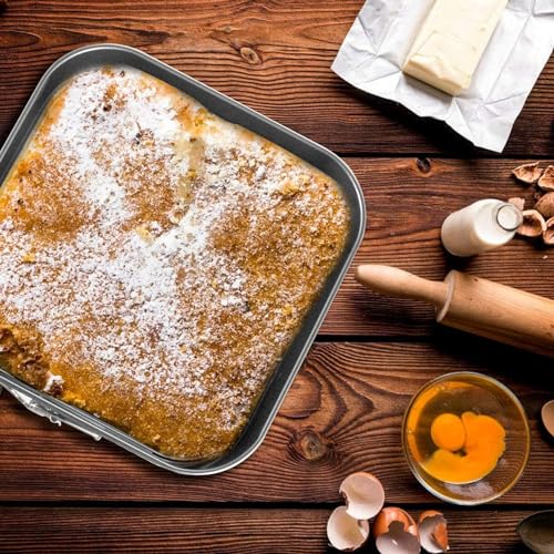 Yetthpowr Springform Cake Pan Set Of 3 (9.5, 10, 11 Inch) Square Baking Pans Nonstick Cheesecake Pans thumb #4