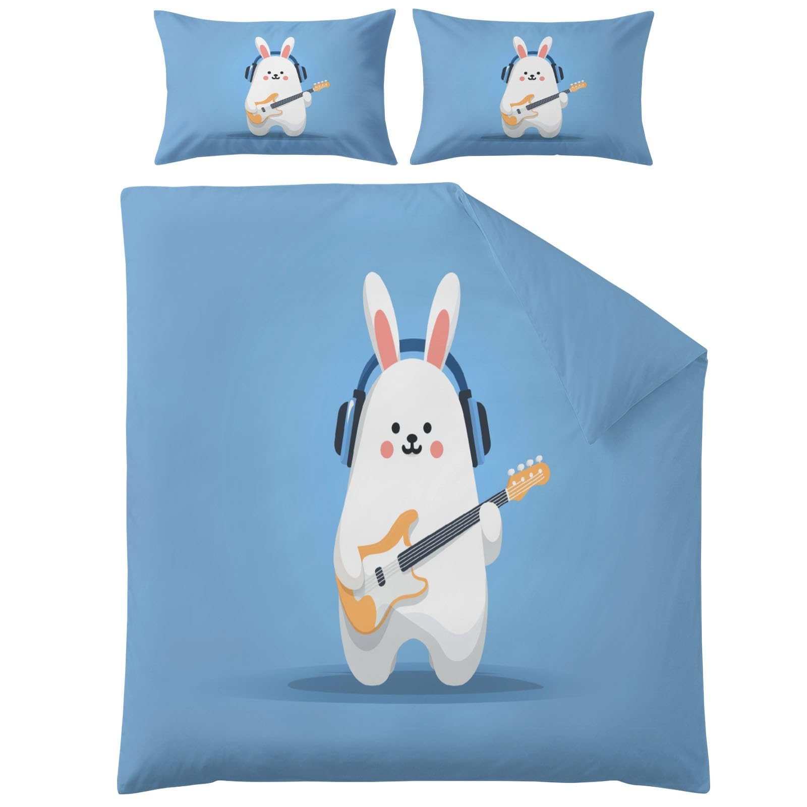 Juego de cama con diseño de dibujos animados para niños, 2 fundas de