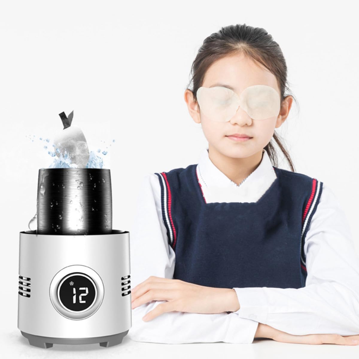 Smart Refrigeration Cup Quick Cooling and Heating Beverage Warmer with Digital Temperature Display Portable Intelligent Cooler for Office Dorm Car Travel White