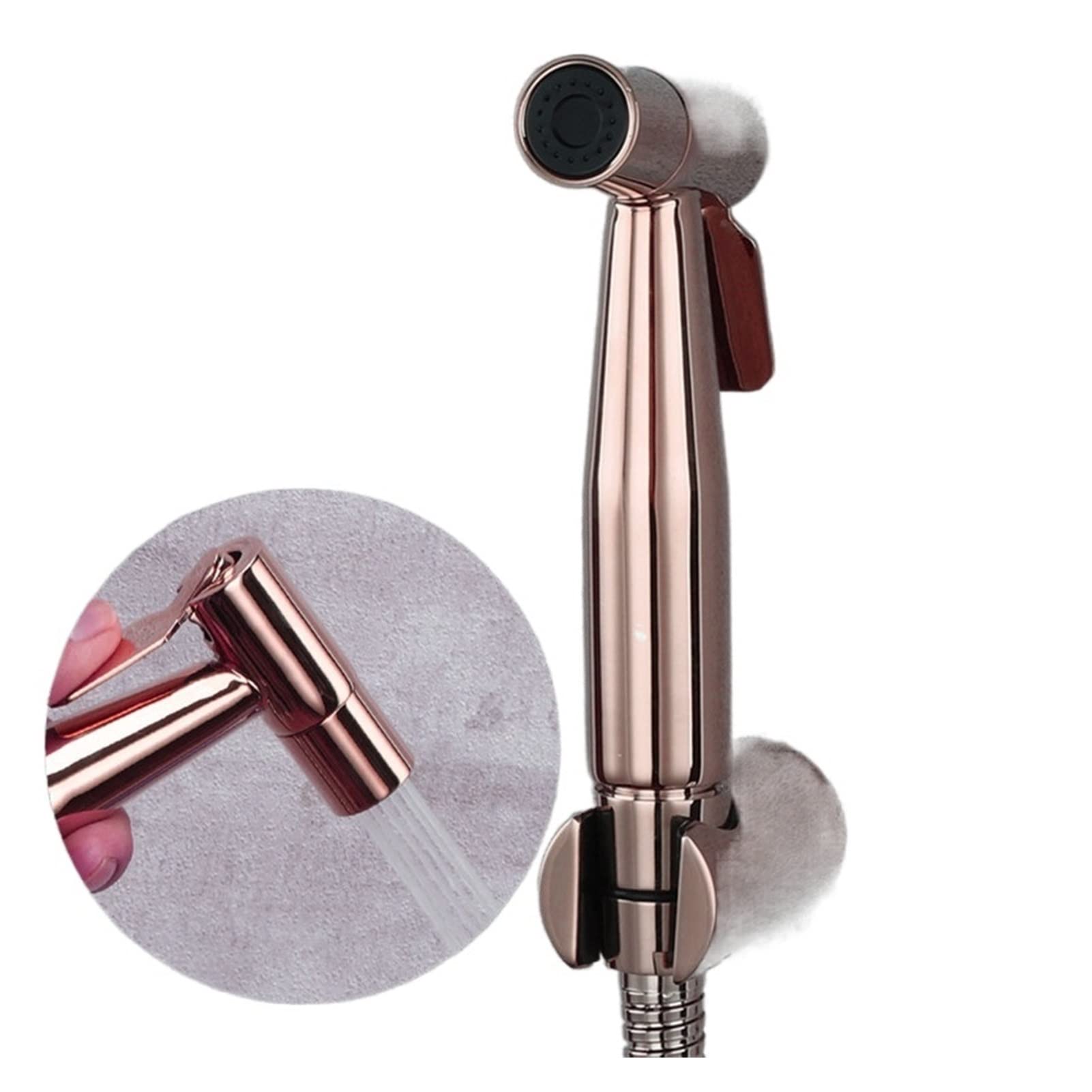 Ręcznie HELD BIDET Opryskiwacz Douche WC Zestaw Różowy Złoty Mosiądz Shattaf Głowica Prysznicowa Set Jet Bidet Faucet, Wodnooszczędny(Bidet faucet set B)