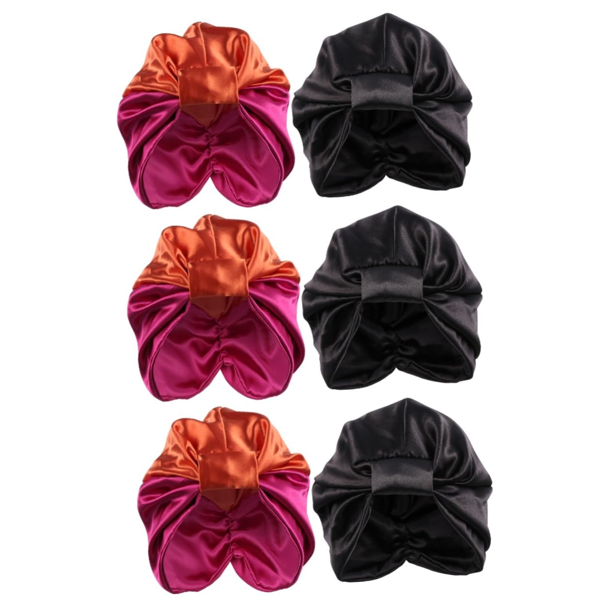 Healvian 6pezzi Cappelli Da Notte Raso Elasticizzati Da Cappelli Per La Dei Turbanti Eleganti Per Donne e Arancione