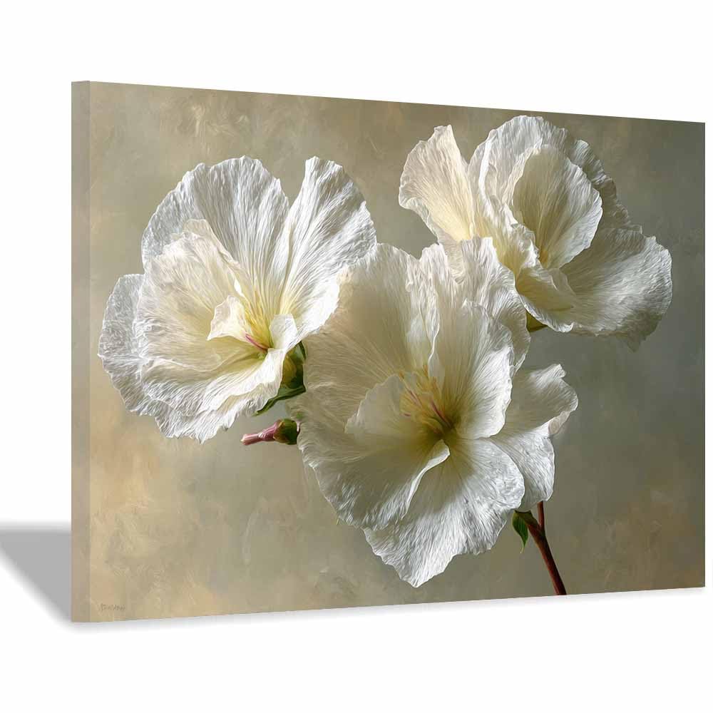 WUFIEA Semplice arte botanica Stampe su Canvas Il biberon per Camera da Letto Agriturismo Soggiorno Bagno(bianca)-60x90cm Incorniciato