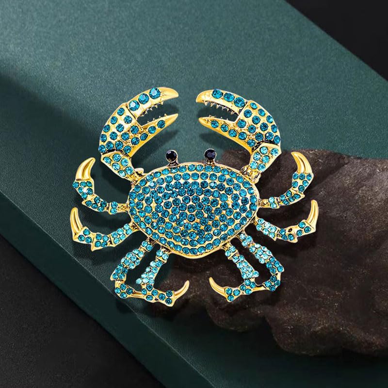 1pcs Shimmering Rhinestone Crab Brooch, Dazzling Sea Creature Accessory for Parties, Casual Wear and Gifting - Image 6