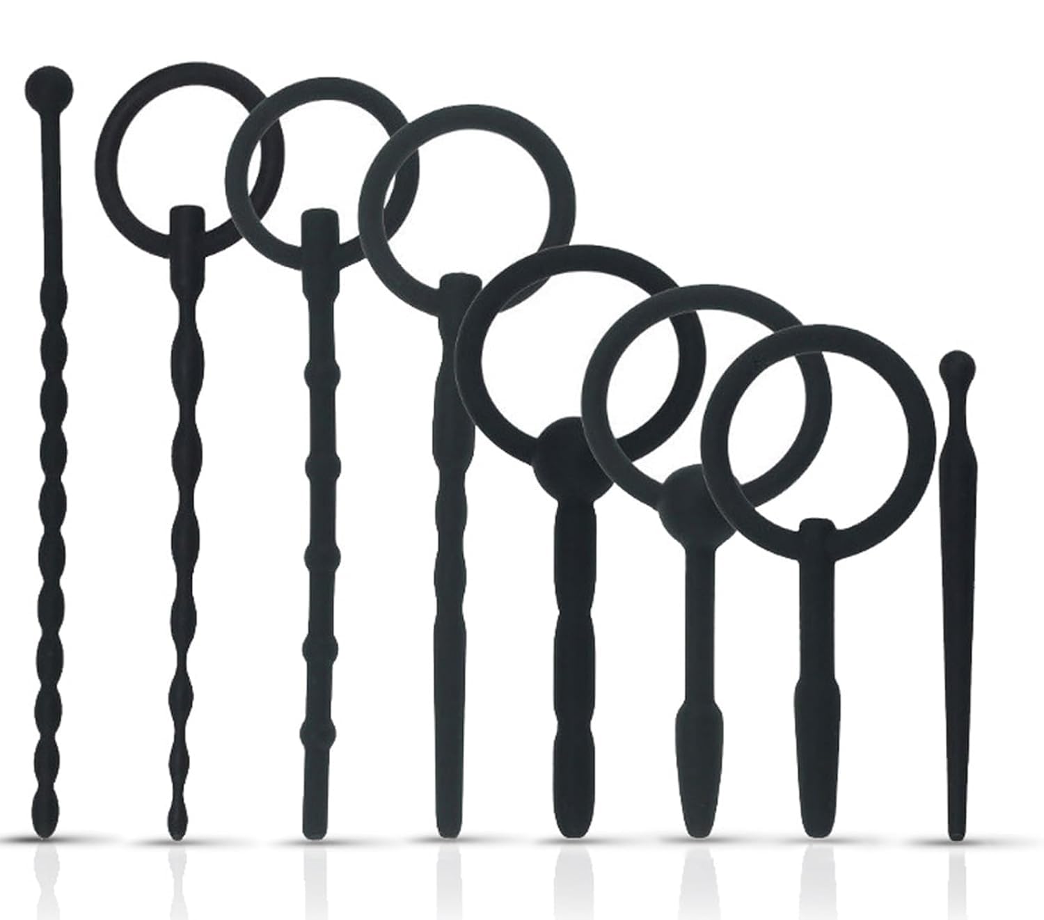 BDSMJOY 8pcs silicone Sonda Dilatatore Sextoys Uomo Stimolatore, Maschile Dilatatore Uretra Pene Plug per uomini, Urethra dilators men sex toys