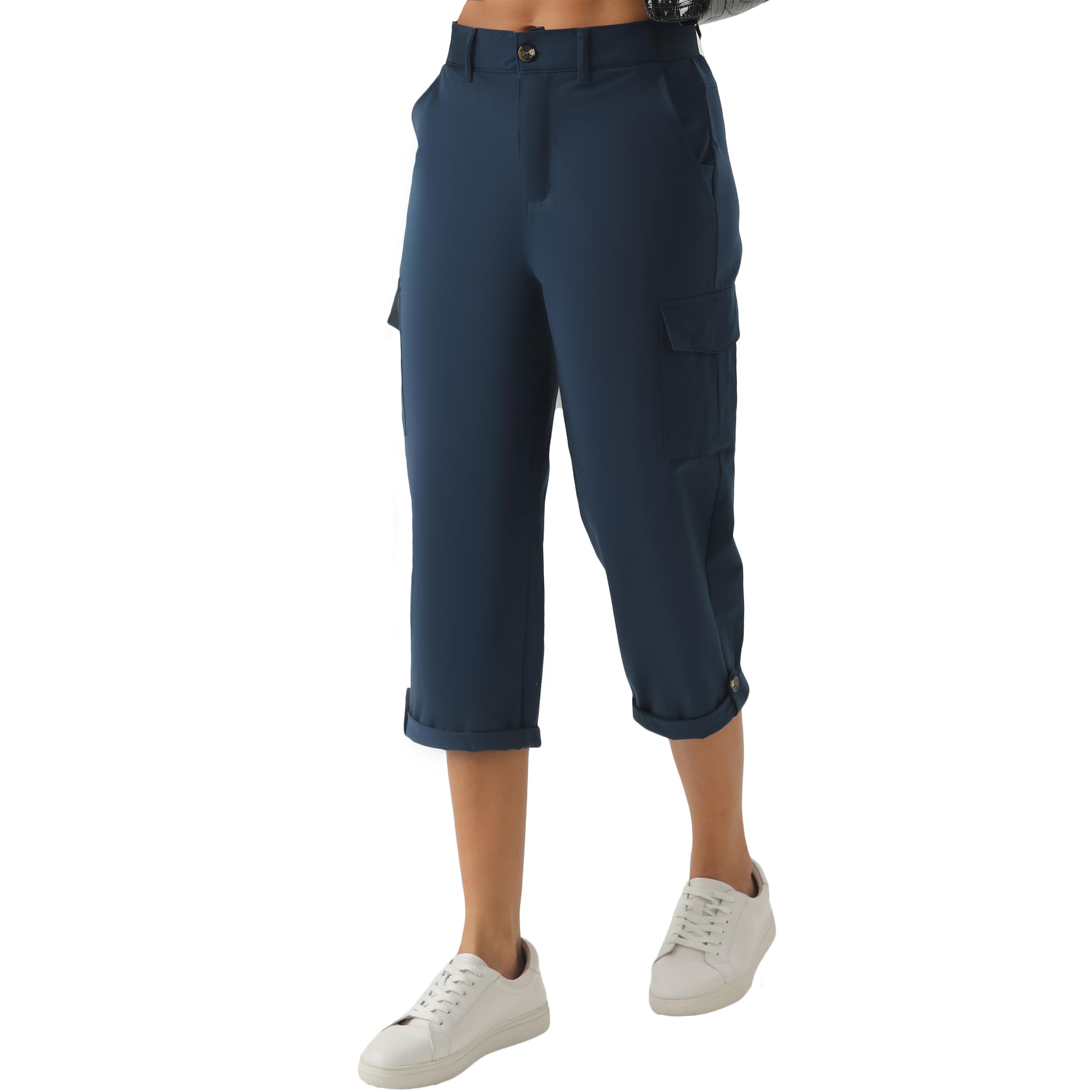 Aofany Cargo Capri Pants Women With Pockets Scrub