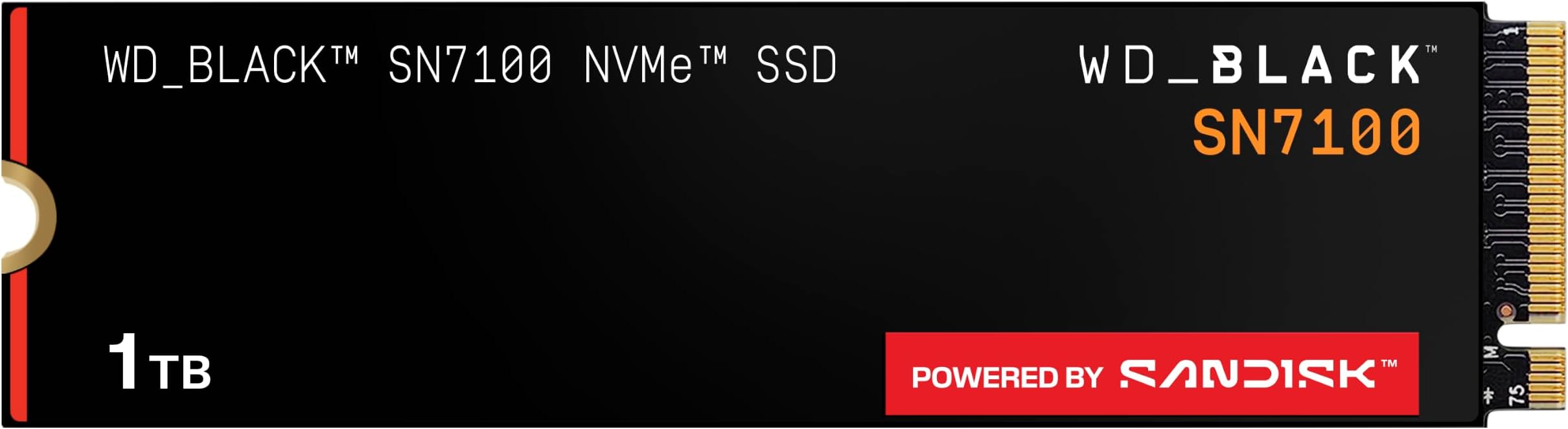 WD_BLACK SN7100 1TB NVMe SSD – PCIe Gen4 M.2 2280, Up to 7250MB/s Read & 6900MB/s Write, DRAM-less, Gaming & Laptop Optimized – WDS100T4X0E