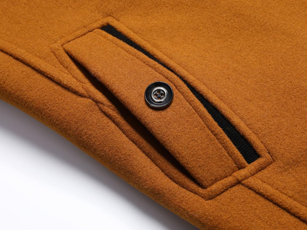 Cappotto Invernale da Uomo Cappotto Caldo in Misto Lana Slim Fit Giacca Invernale a Maniche Lunghe Imbottito da Lavoro per Il Tempo Libero