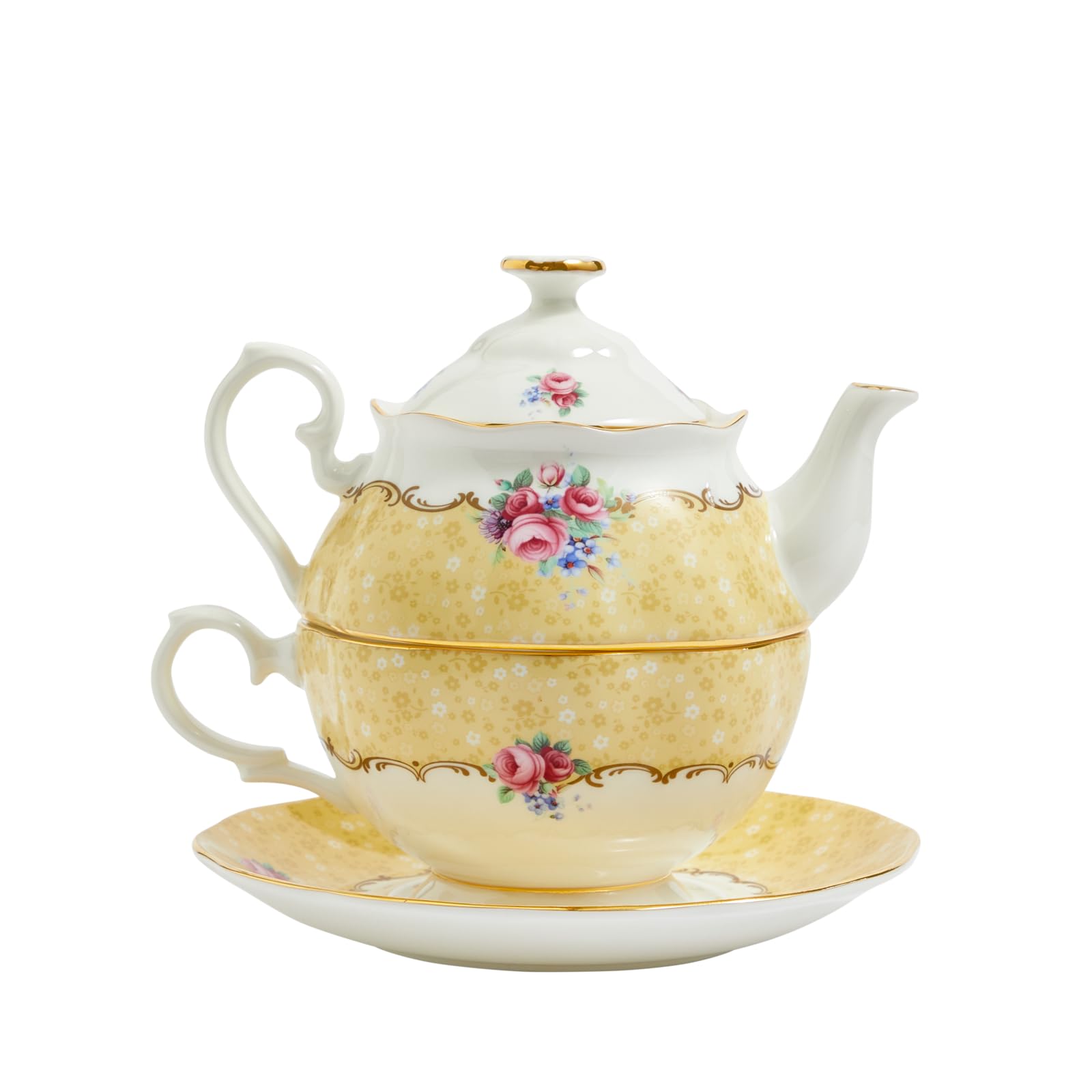 Royal Albert Gold Teaware & Coffee Sets, High Quality Bone China, 100 Years Tea For One, Bouquet 1990