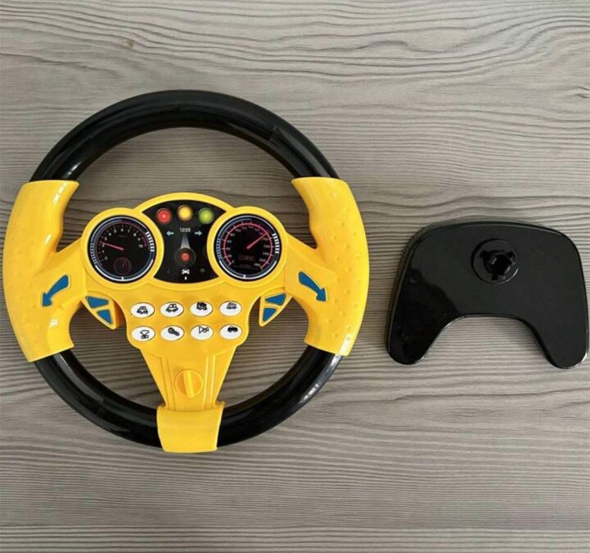 Noven Steering Wheel Toy Simulate Driving Car Copilot Steering Wheel Electric Baby Toys with Sound Driving Vocal Toy Kids Musical Educational Stroller Color-Yellow - Image 2 thumbnail
