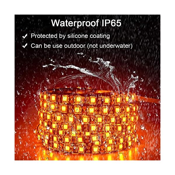 Alitove led strip lights waterproof ip65 16. 4ft/5m 60 leds/m black pcb 5050 12v led light strip w/enhanced 3m vhb foam tape for home garden decoration lighting, no power supply - image 7
