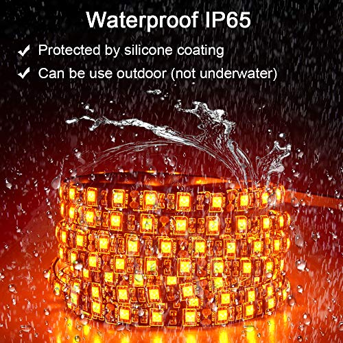 Tira LED naranja ALITOVE 5 m 300 LEDs 12V con fuente miniatura 6