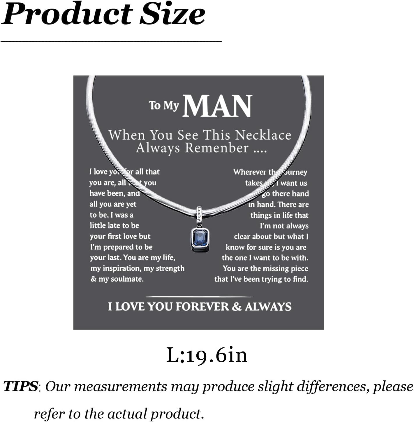 To My Man Necklace Italian for Men Silver Cross Necklace Cuban Link Chain Durable Colorfast Inspirational Birthday Gifts for Men Husband Boyfriend - Image 6