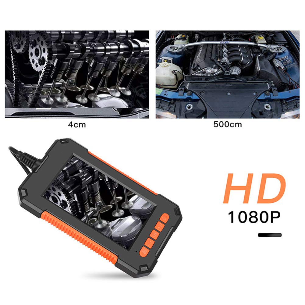Kamera boroskopowa P40, 1080P, kamera endoskopowa, HD, kamera inspekcyjna, przemysłowa endoskop z wyświetlaczem LED 4,3", wodoodporność IP67