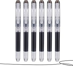 Set of 6 Black Disposable Fountain Pens, Fountain Pen Ink, Disposable Ink for Smooth Writing, Extra Fine Pen for Sketches, Journals, Calligraphy, Office and Study
