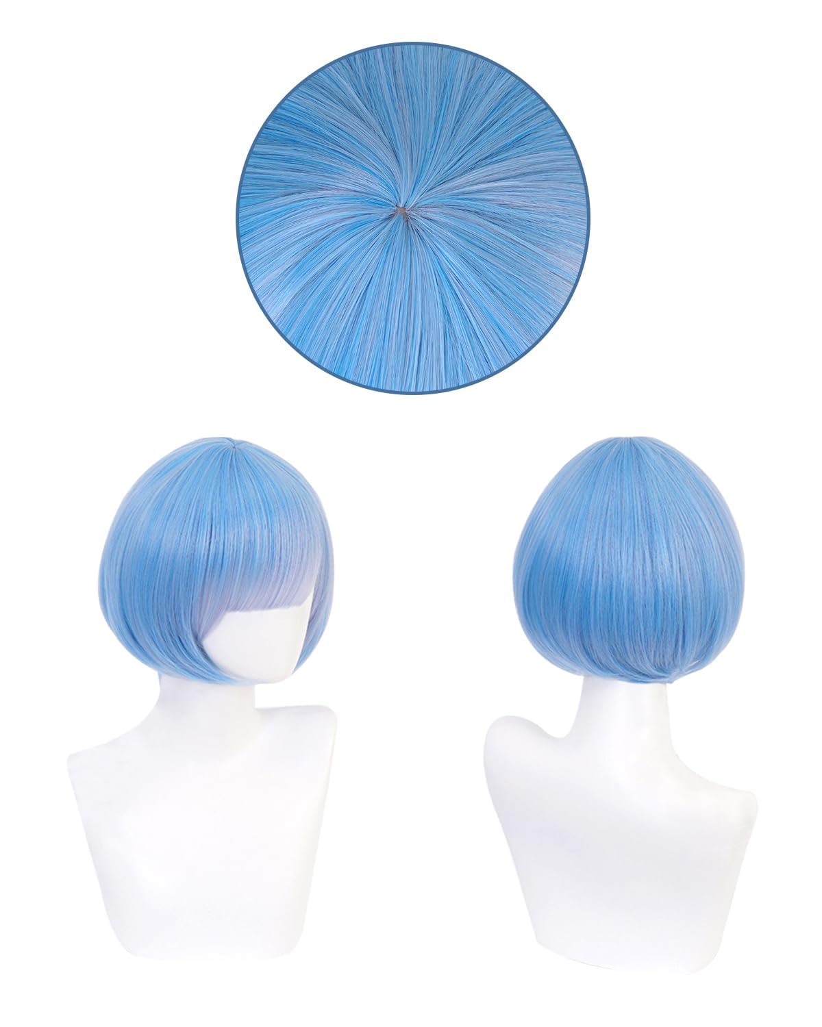 Fiamll Anime Ram Rem Cosplay Disfraz Emilia Outfit Re Life In A Different World From Zero Maid Vestido Uniforme Completo Set Carnaval Dress Up Traje con Peluca para Mujeres Niñas