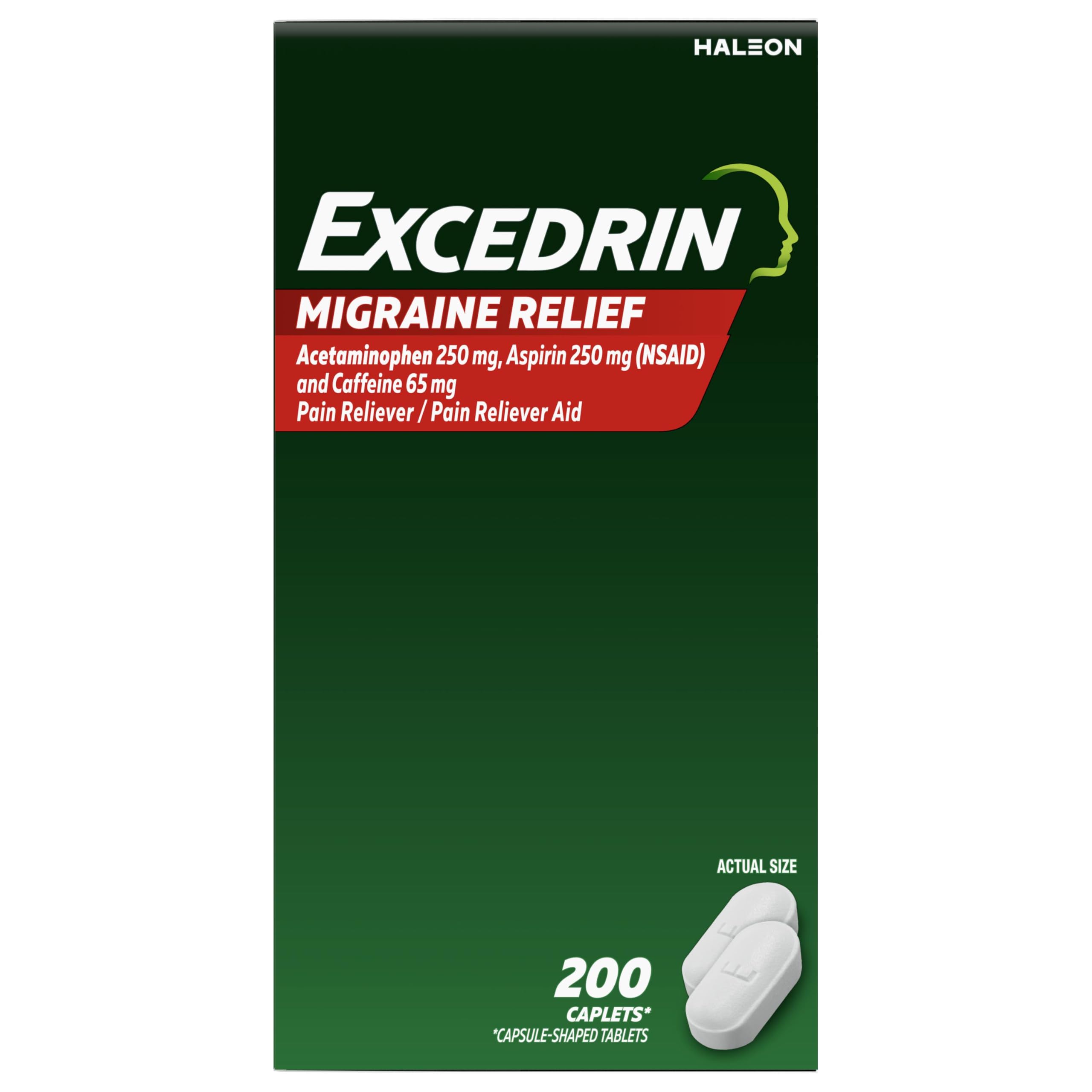 Excedrin Migraine Relief Caplets to Alleviate Migraine Symptoms, 200 count — Amazon image 12