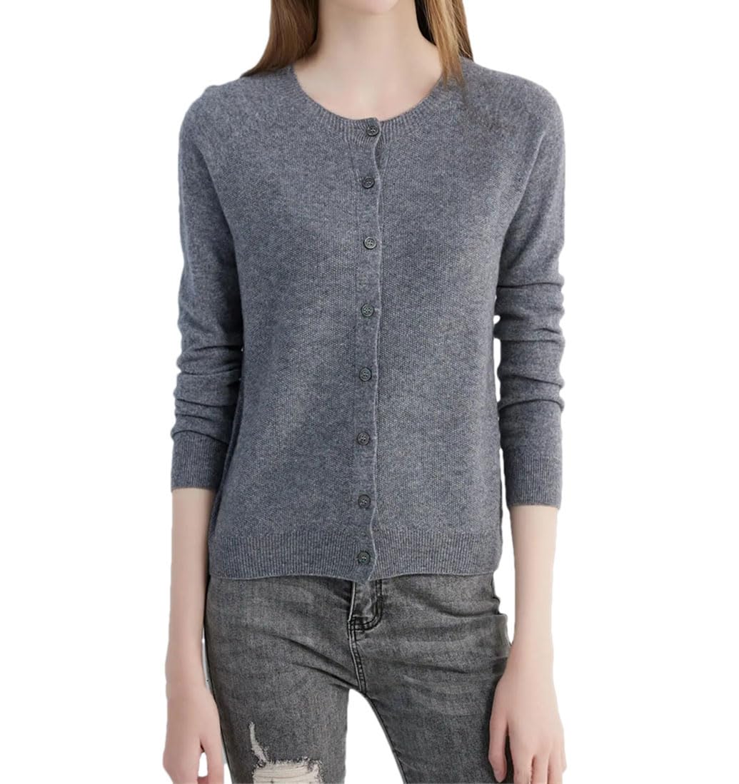 Dninmim Damen Woll-Cardigan Sweaters Strick Langarm Pullover Mantel Y2k Street Top